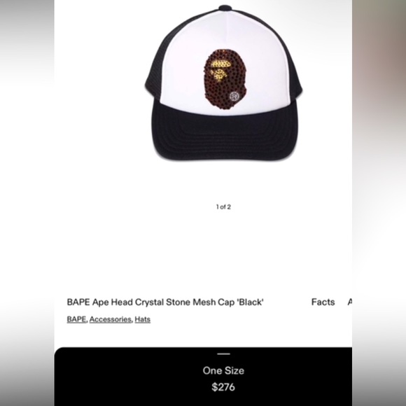 帽子 CRYSTAL STONE APE HEAD MESH CAP BLACK A Bathing Ape Ape Head Crystal Stone Mesh Cap black